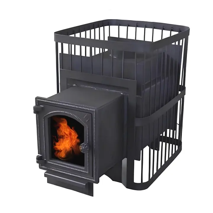 Печь банная ComfortProm СТАЛЬ, для парной 20 м³, чугунная дверь со стеклом