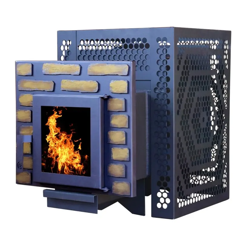 Печь банная ComfortProm СТАЛЬ СТАНДАРТ - 16 м³, дверь со стеклом / декор