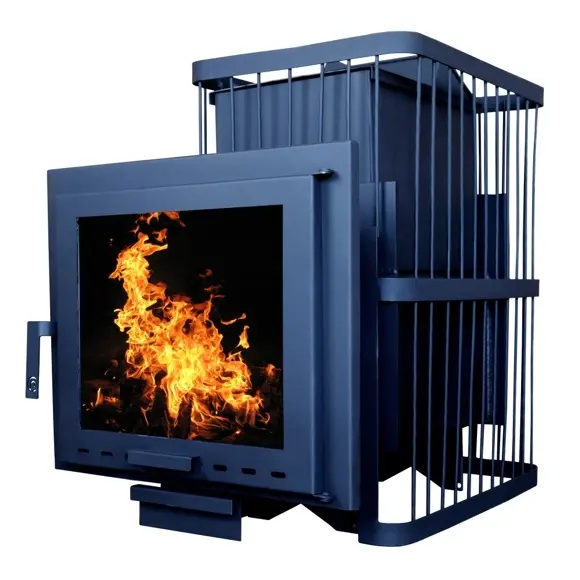Печь банная ComfortProm СТАЛЬ ПАНОРАМА 20 м³, закрытая каменка