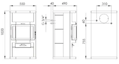 Печь-камин "Ангара-Аква"
