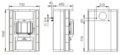 Печь-камин "Печора-Аква"