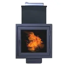 Печь для бани "ComfortProm ЧУГУН, дверь со стеклом, закрытая каменка"