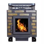 Печь для бани "ComfortProm СТАЛЬ, дверь со стеклом, декор"