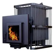 Печь для бани "ComfortProm СТАЛЬ, дверь со стеклом, закрытая каменка"