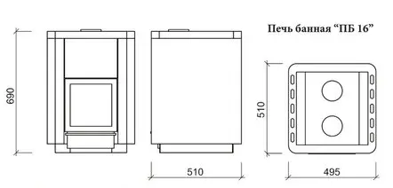 Печь для бани Мета-Бел "ПБ 16"