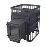 Печь для бани "ComfortProm СТАЛЬ, чугунная дверь со стеклом"