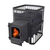 Печь для бани "ComfortProm СТАЛЬ, чугунная дверь со стеклом"