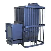 Печь для бани "ComfortProm СТАЛЬ, чугунная дверь со стеклом, закрытая каменка"